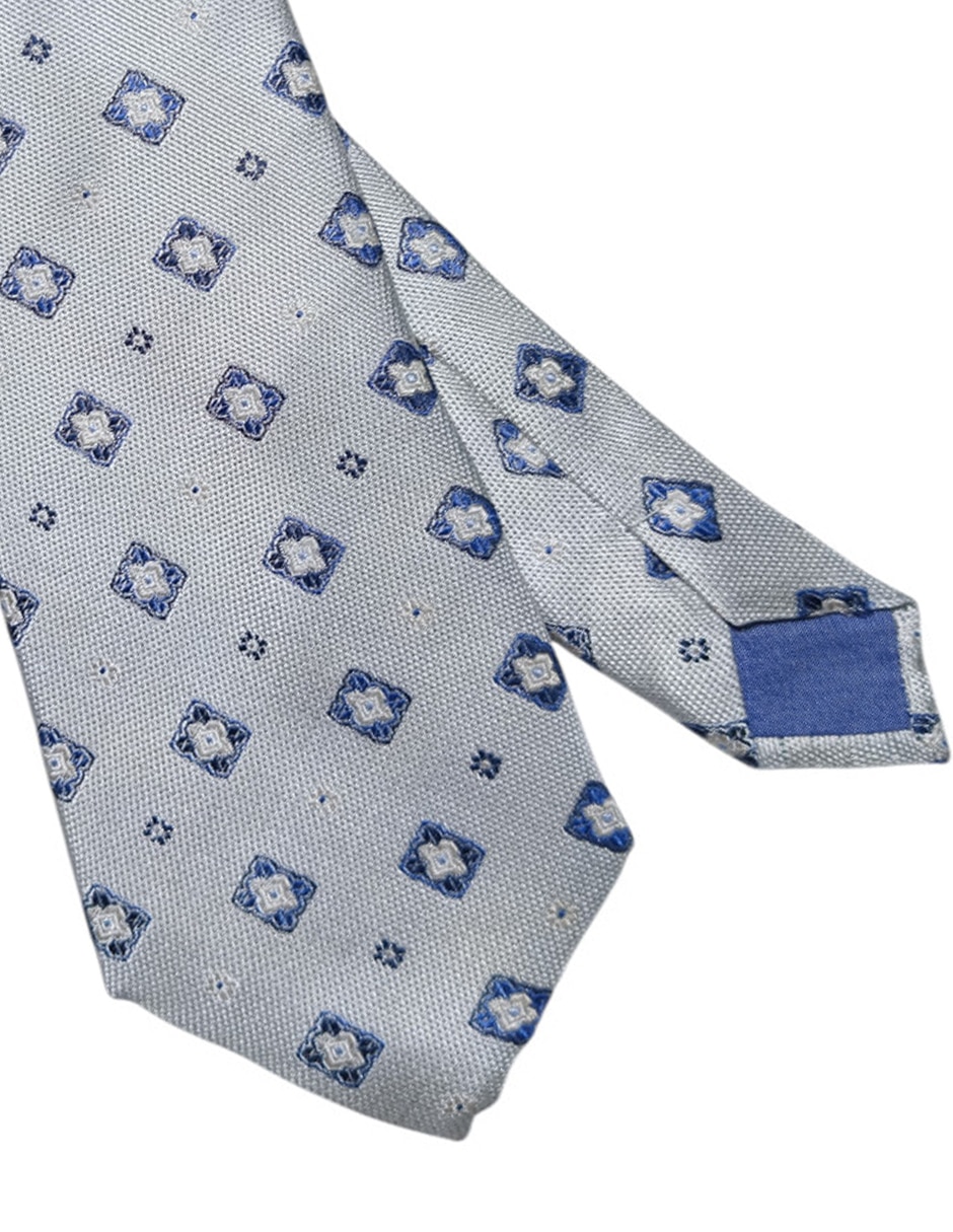 Corbata regular de seda estampado floral para hombre 3